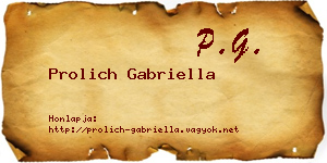 Prolich Gabriella névjegykártya